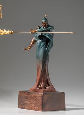 《智勇双》铜铜金岁月黄铜关摆件关羽工EUX艺品全器客厅办公公室