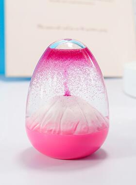 火山爆发蛋壳浮沙喷发摆件亚克力水晶液体沙漏浪漫计时器滴漏解压