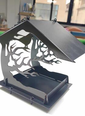 独立站新品阳 0224墅户外悬挂金属喂鸟WQ-19876器台别花园鸟类投