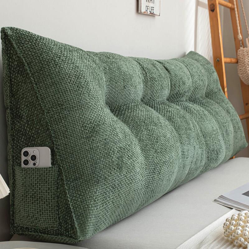New style simple solid color bedside cushion large backrest soft bag anti-collision tatami bay window cushion removable and washable
