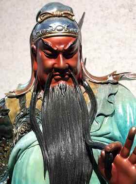 台湾纯铜关公神像供奉办公室关公武财神关二爷像客厅店铺招财摆件