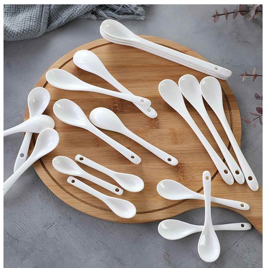 咖啡小勺子陶瓷家用长柄成人勺调料调羹搅拌勺可爱婴儿喂养小勺