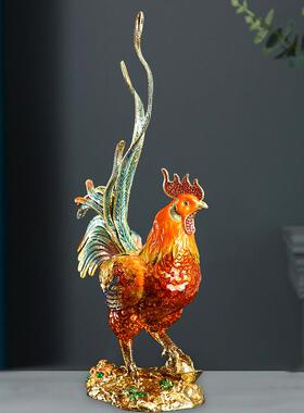 琅彩大大利金公鸡家居装饰合小摆件手工制作公鸡工CF-06267珐艺吉