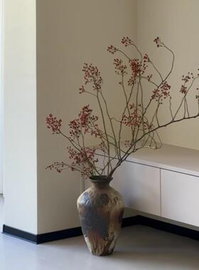山归来干花蔷薇果干枝装饰花瓶摆件客厅插花干花鲜花餐桌装饰品