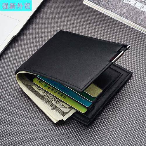 short man wallet pu leather men's purse card holder for - 图2