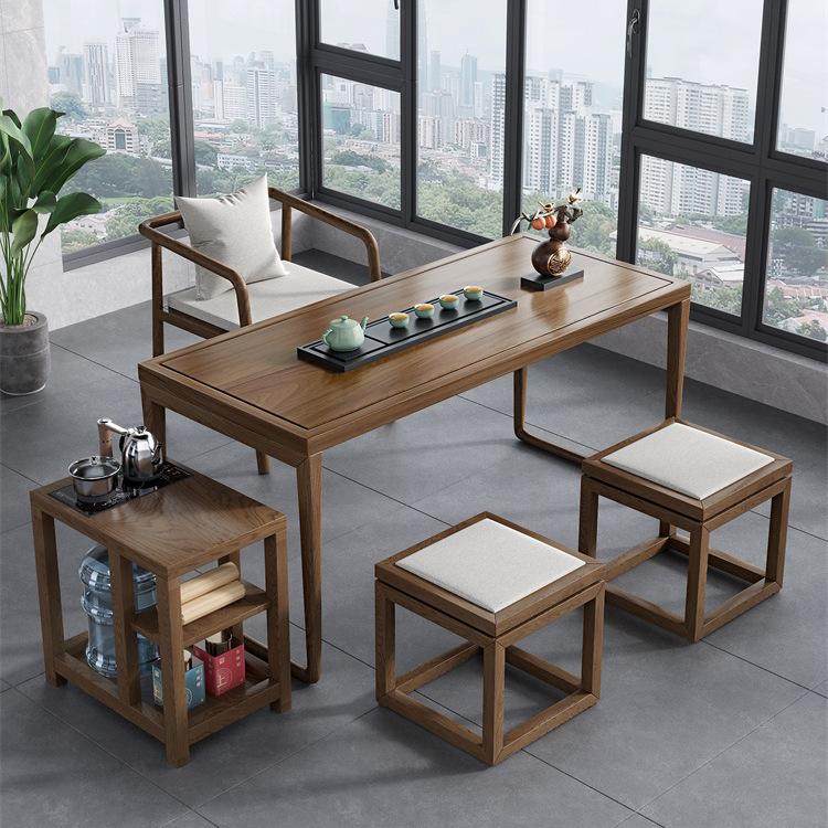 新中式实木茶桌家用客厅阳台桌椅组合一体办公室茶台桌子功夫茶桌,淘宝优惠券,粉丝福利购,淘宝优惠卷