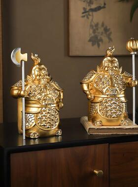 覆古门神摆件哼哈二将书柜酒柜家居客厅入户玄关怀旧装饰品摆设