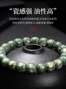 海南星月菩提子手串女绿阴皮石玉料高密绕指柔文玩佛珠男盘玩手链