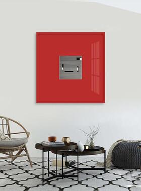 红色极简装饰画现代北欧抽象几何挂画客厅楼梯间墙面装饰艺术画