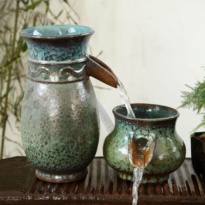 陶罐阳台养鱼过滤器循环水古法生态鱼缸瀑布造景全套陶瓷流水摆件,淘宝优惠券,粉丝福利购,淘宝优惠卷