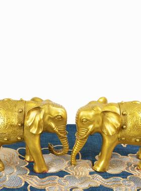 宏达 全黄铜珍珠象 家居玄关开业福禄大象铜器礼品摆件
