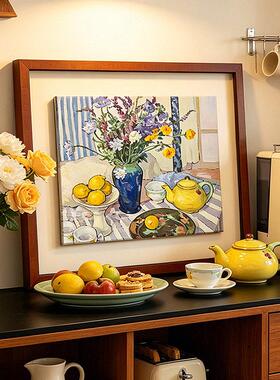 花器》级感法式中古风挂画南法复古客厅餐厅玄关静物花装饰画