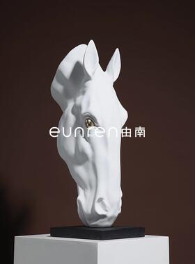 新式客厅装办公中室玄YN-BJ160关地马首落大摆件创意饰家居售楼部