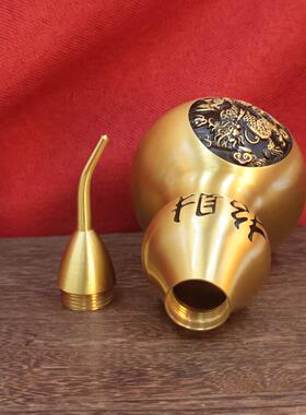 黄铜式麟纳1福玄铜葫芦浮雕摆件关饰品中礼品金属工艺品摆麒件
