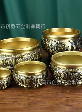 聚宝盆摆件纯铜家用客厅装饰招铜制品工艺品财存钱罐铜器黄铜米缸