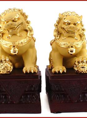 京狮子摆件一对大中式号家居厅玄客关木装饰品公司店北铺对狮子工