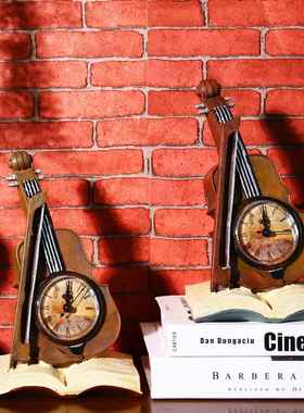 创意小提琴钢摆件工艺品家居饰品模型复古怀旧仿真道具室内