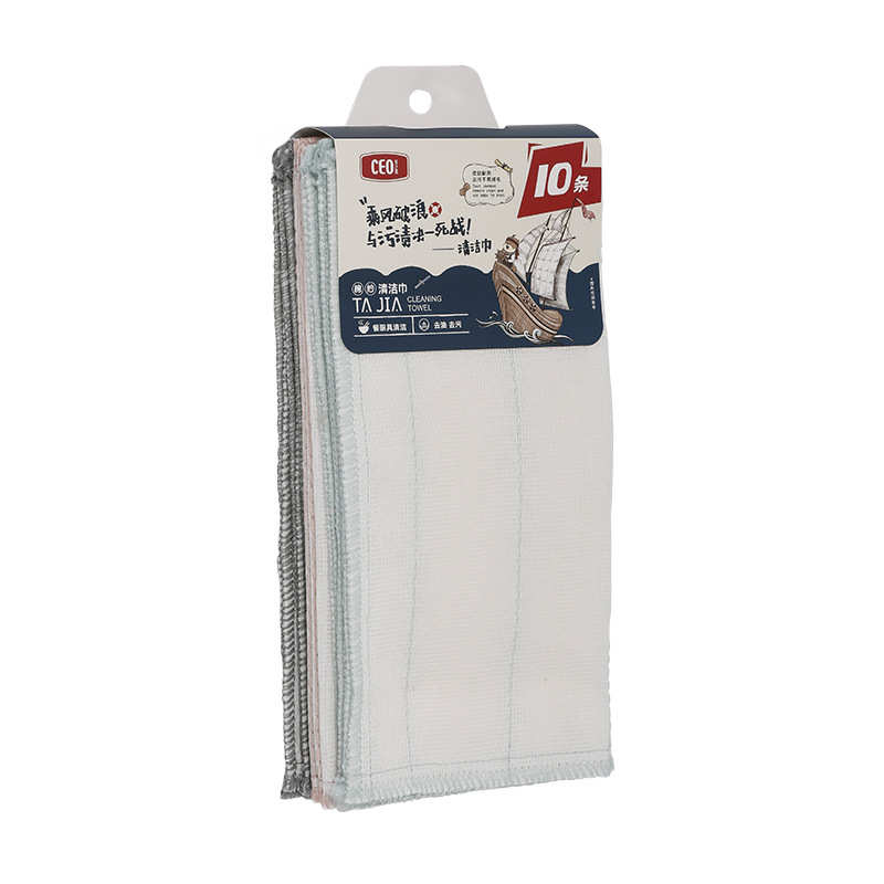 希艺欧棉纱清洁巾厨房洗碗洗锅抹布不沾油易清洗洗碗巾10条装 - 图3