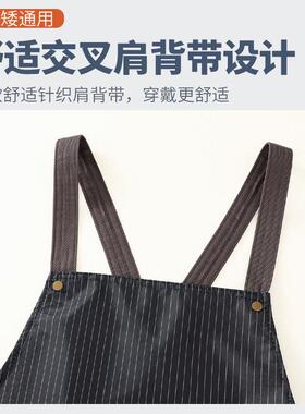厨房专用围裙超强防水防油可拆卸加厚擦手巾防水防油新款厨房男女