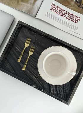 大理石托盘创意ins餐盘卫生间盘摆件酒店北欧创意样板间装饰