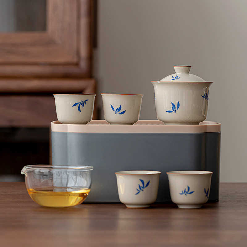 草木灰功夫茶具便携快客杯一壶四杯茶盘陶瓷旅行茶具套装定制LOGO,淘宝优惠券,粉丝福利购,淘宝优惠卷