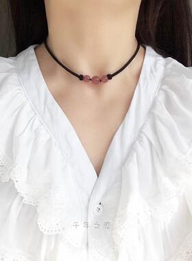 2026男女款情侣款水晶吊饰草莓晶手编多宝项链猫眼金曜石项饰礼品