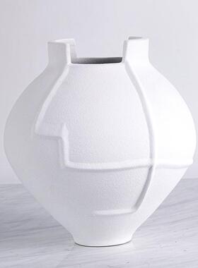 设计师抽象几何开口花器现代艺术民宿样板房展厅花瓶软装饰品摆件