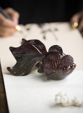 鸿运当头变色鲤鱼可养茶宠摆件创意家居摆设装饰品茶具茶桌几茶玩