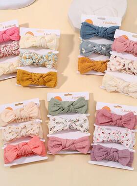 3pcs Baby Girls Headband Set Bow Knot Head Wrap Bandage Kids