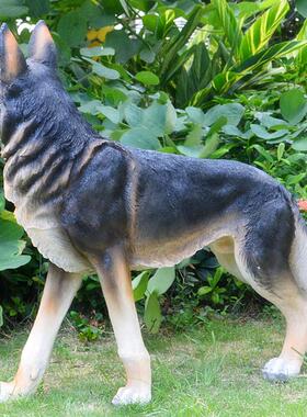 仿真大狼狗摆件 玻璃钢工艺品家居客厅装饰品店铺宠物模型雕塑
