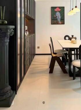 纯黑色质感罗马柱边几室内复古欧式家居装饰摄影布置场摆件工艺品