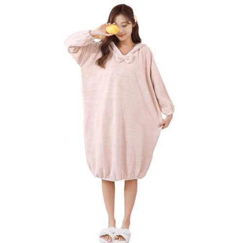 Wearable bathrobe for autumn and winter, women's home-use co - 图3