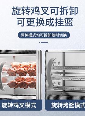 7S纽奥良烤鸡炉旋转自动商用电热热风循环烤箱鸡架地瓜鸡腿烤炉