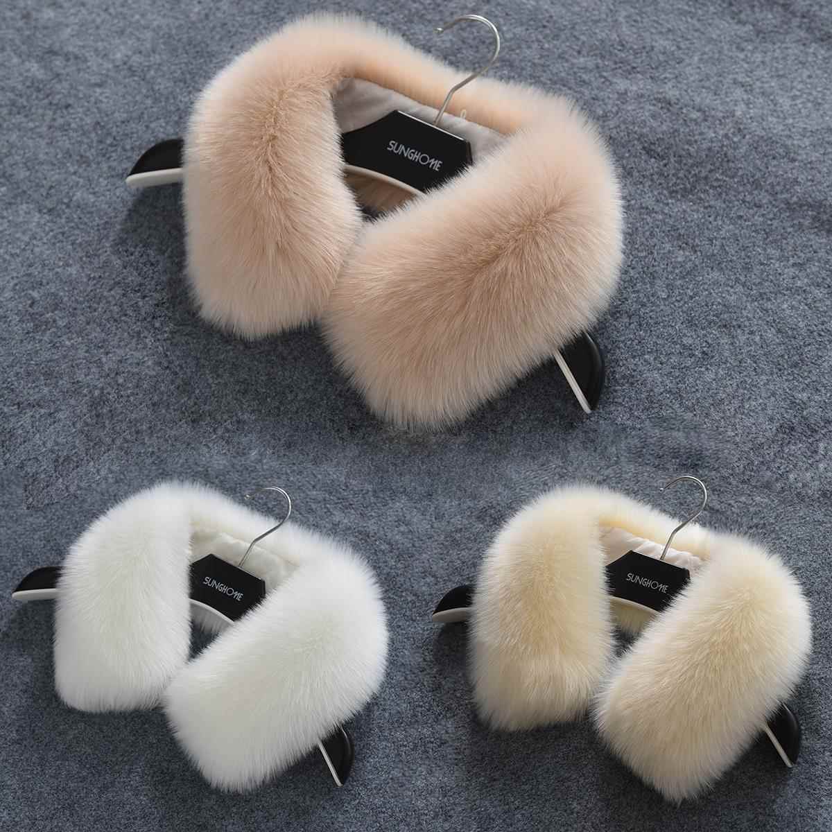 毛领单卖通用狐狸毛大毛领子秋冬保暖百搭棉衣呢大衣女士替换 - 图0