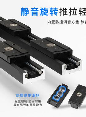 重型360度旋转伸缩中岛台轨道餐桌吧台隐形抽拉平移桌面延长滑轨