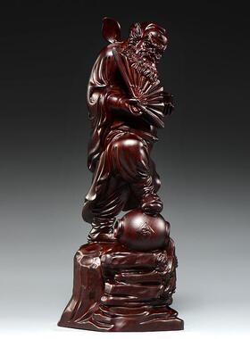 黑檀木雕天师福神钟馗神像摆件家居客厅装饰品工艺品店铺装饰摆设