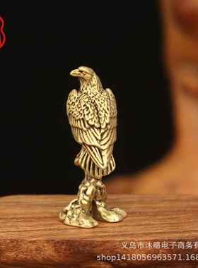 新款直销跨境热卖黄铜老鹰摆件创意个性办公桌面装饰摆件temu 速