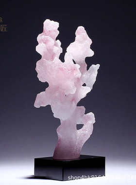 新中式抽象创意太湖石琉璃摆件样板间书房书柜电视柜酒店软装摆设