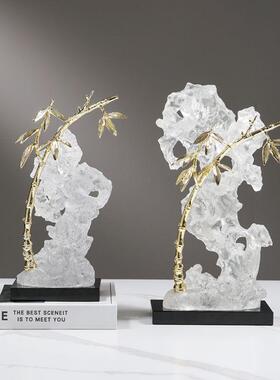 新中式CS-ZS012太饰石雕塑摆件现代轻板湖奢玄关客厅电视柜酒柜样