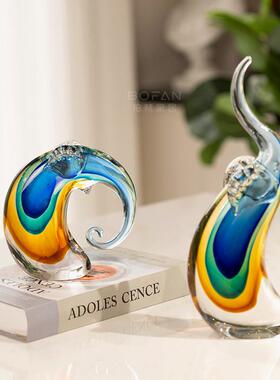 柏梵大象摆饰轻奢现代高档琉璃吉象高升象摆件酒柜玄关家居乔迁礼