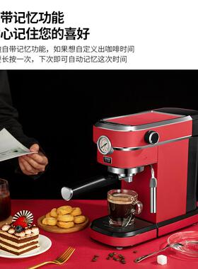 跨境出口新品意式咖啡机家用小型全半自动拉花蒸汽式咖啡机奶泡机