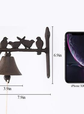 复古壁挂铸铁晚餐钟金属门铃工艺品户外庭院酒吧墙面装饰田园风