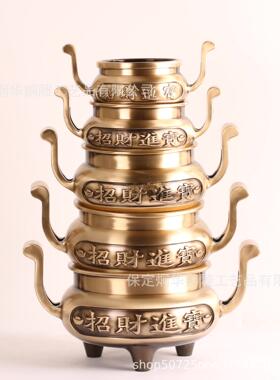 厂家黄铜制作管帽炉烧香炉铜香炉家居供奉工艺品摆件