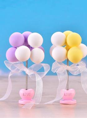 清新彩色气球蛋糕摆件告白气球摆件爱心气球拍摄道具汽车车载摆件
