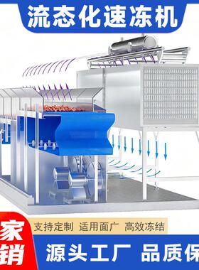 商用流态化速冻机山楂鲜果鸡头米快速速冻加工设备生产厂家