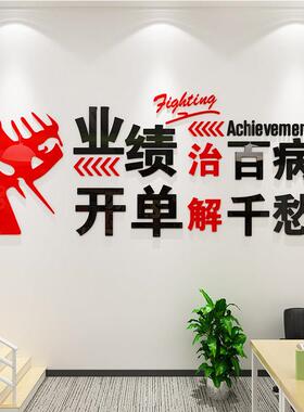 公司团队业绩企业文化贴纸网店工作办公室亚克力3d立体墙贴中介字