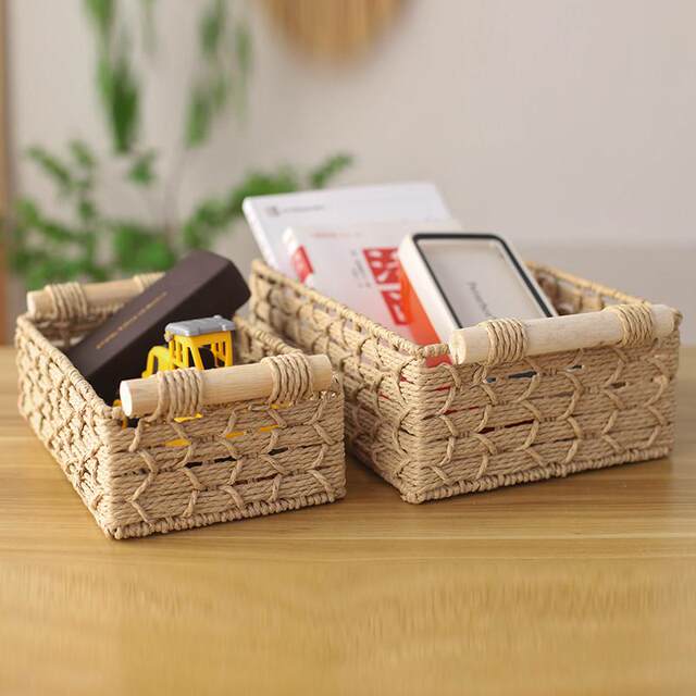 Hand-woven storage basket storage basket porch storage box wooden basket snack mask storage box household basket