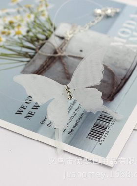 鱼线薄纱蝴蝶项链锁骨小众项链