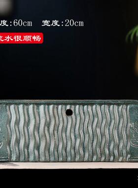 覆古古法鱼缸水缸垫板流水罐支撑隔板置物架陶瓷流水板生态养鱼缸