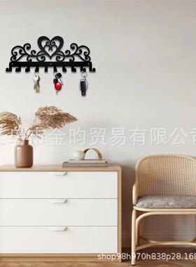 创意金属铁艺装饰挂钩钥匙收纳家居玄关卧室壁挂衣帽钩门后挂架